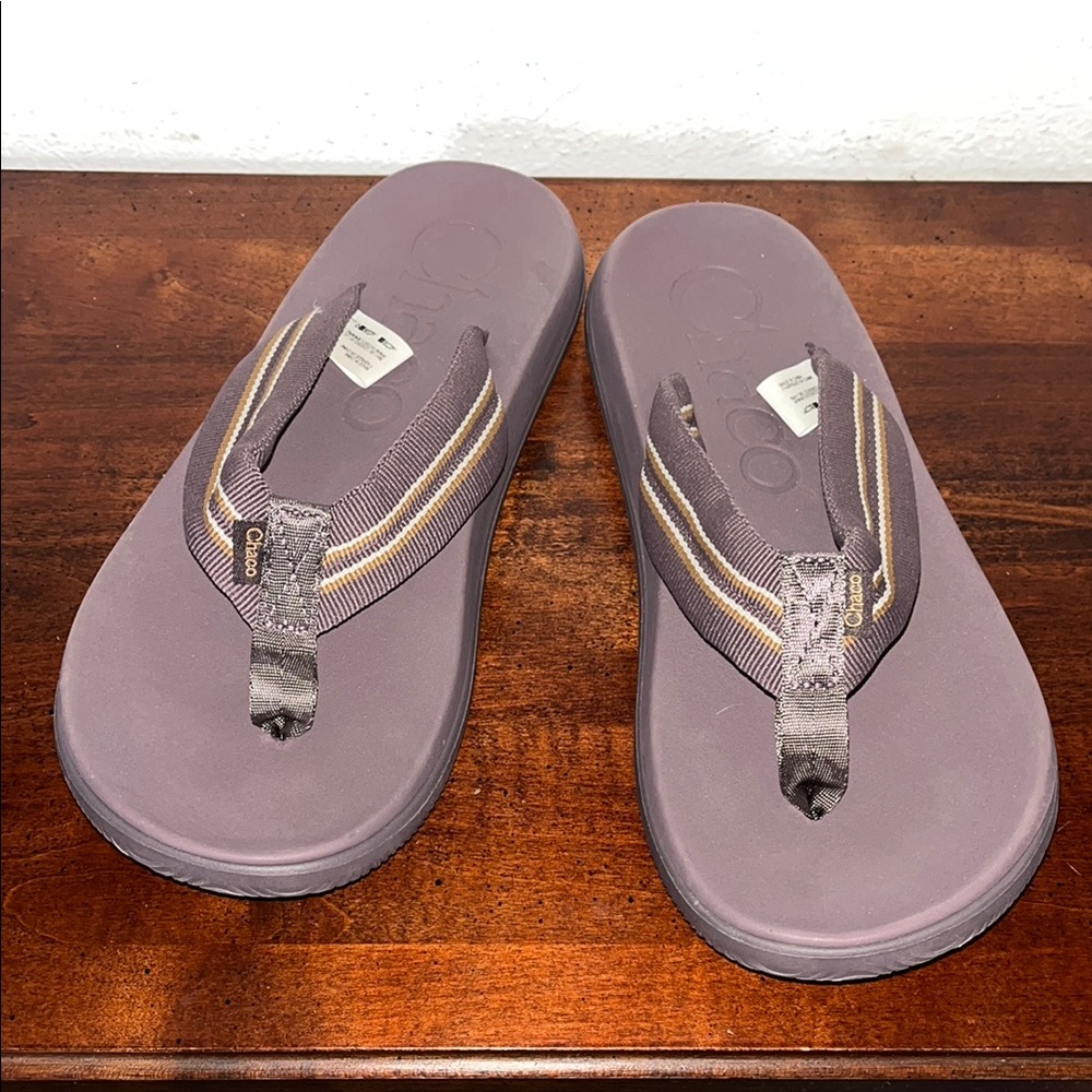 Chaco Chillo Flip Flop Sandals Purple with Striped Straps Size 7
